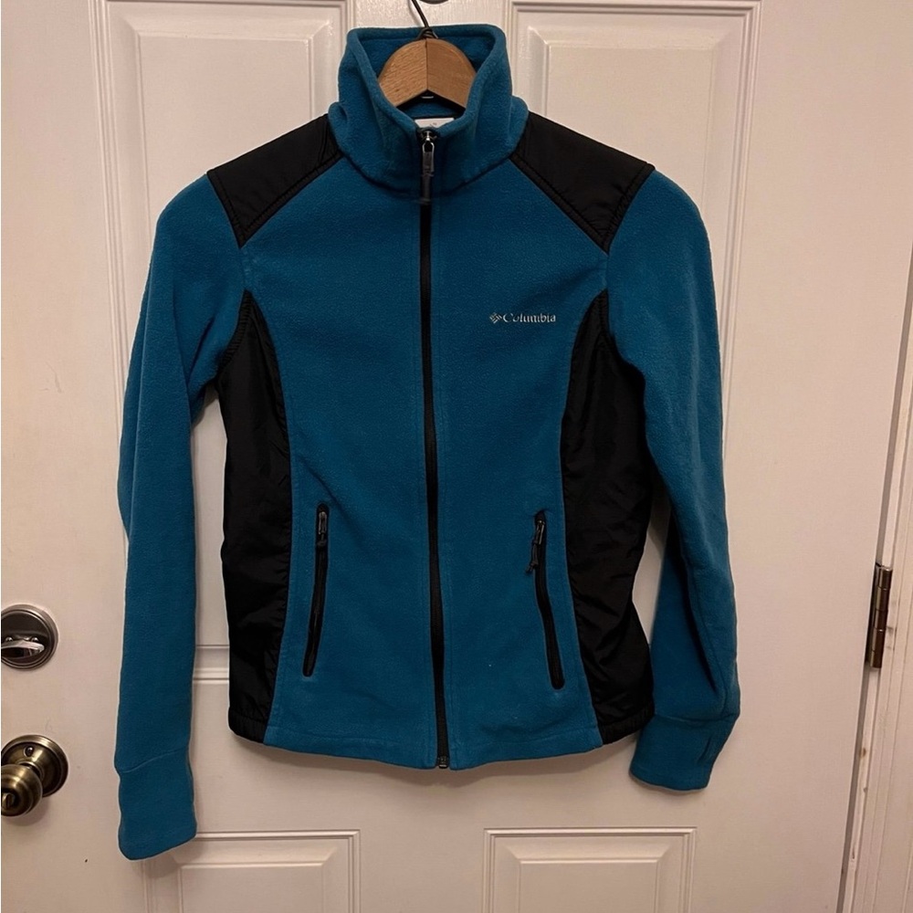 Columbia Teal and Black Full-Zip Fleece Jacket